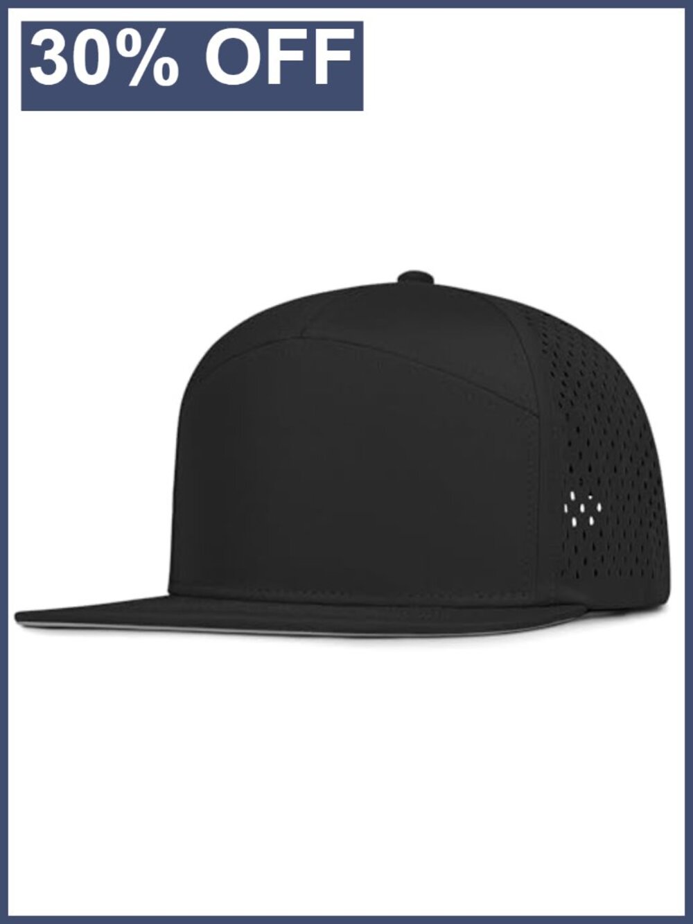 Unisex Flat Bill Performance Trucker Hat 7 Panel Snapback Running